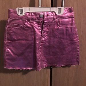 Forever21 kids pink metallic skirt